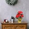 6-Pack Red Velvet Poinsettia Bush with 3 Silk Flowers in Gold Foil Pot - Lifelike Holiday Decor | Elegant Centerpiece for Tabletop & Mantel | Perfect Festive Christmas Accent - 2024 Christmas Collection, Floral Home by Artificial Flowers